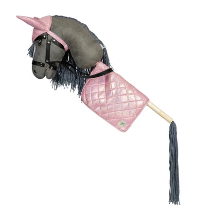 Zadeldekje en Oornetje voor je Hobby Horse roze